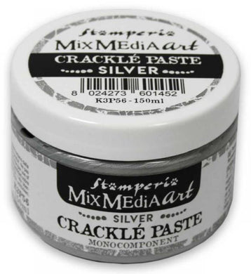 Stamperia Mix Media Art Crackle Paste - Silver - Monocomponent 150ml K3P56