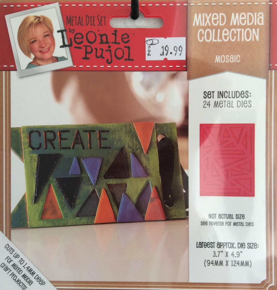 Leonie Pujol Mixed Media Collection - Mosaic - 24 Metal Die Set 3.7”x 4.9”