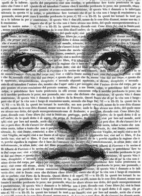 Stamperia Decoupage Rice Paper Face on Words A4 DFSA4126
