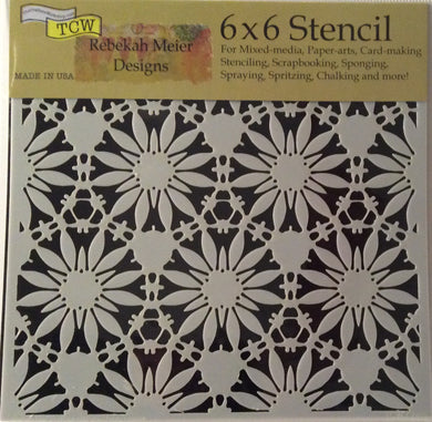 TCW Rebekah Meier Designs Stencils - Mini Tuscan Floral 6”x 6”