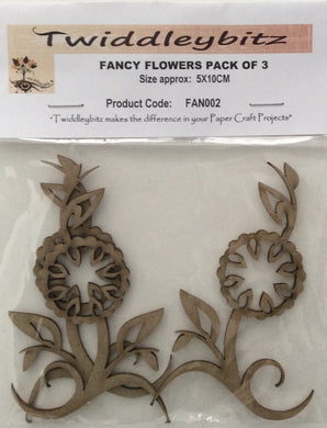 Twiddleybitz Fancy Flower Pack of 3