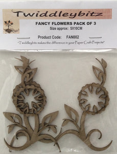 Twiddleybitz Fancy Flower Pack of 3