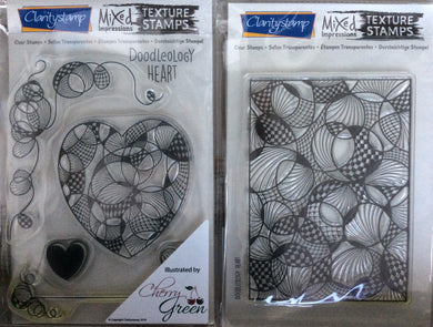 Clarity Stamp Mixed Impressions Texture Clear Stamp Set - Doodleology Heart by Cherry Green