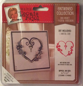 Leonie Pujol Entwined Collection Big Heart - Floral Cascade - 4.3” x 3.7”