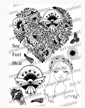 Art Inspirations by Wensdi Made A5 Clear Stamp Sheet - Lady & Heart - 11 Stamps