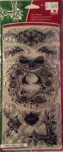 Inkadinkado Calligraphy Holiday Flourishes Christmas Clear 7 Piece Stamp Set - 4” x 10”