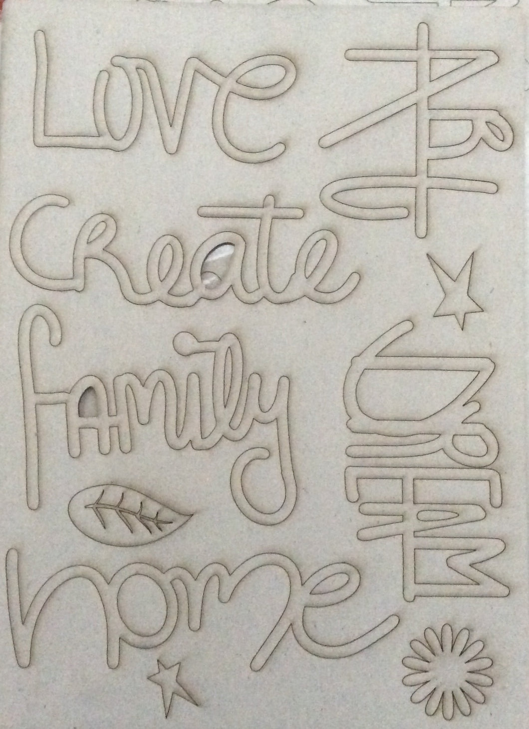 A4 Leonie Pujol Mixed Media Greyboard Words - Love