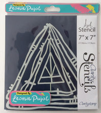 Clarity Art Stencils by Leonie Pujol - Nested Triangle Scribbles 7”x 7”