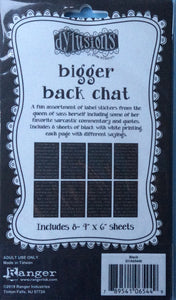 Ranger Dylusions Bigger Back Chat Stickers - Black - Larger Print by Dyan Reaveley 4' x 6' - 8 Sheets