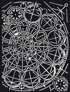 Stamperia Steampunk Thick Stencil by Antonis Tzanidakis - Sir Vagabond Geometry -15cm x 20cm KSAT13