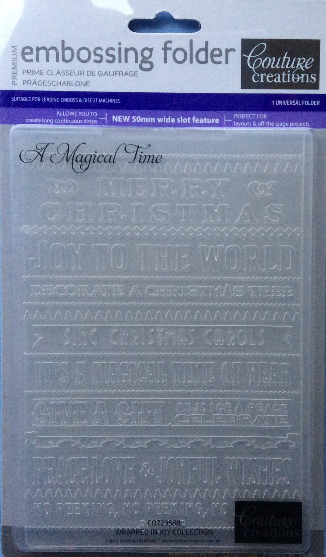 Couture Creations Embossing Folder - Wrapped in Joy Collection - A Magical Time