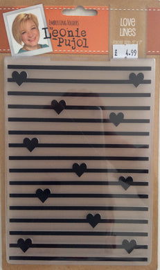 Crafters Companion Embossing Folders by Leonie Pujol - Love Lines 5” x 7”