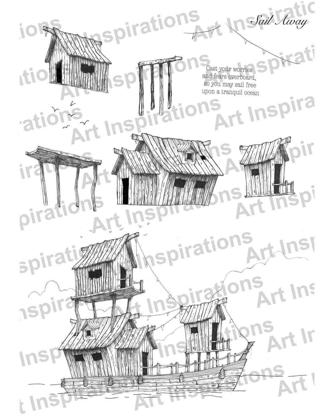 Art Inspirations with Brejanzart A5 Stamp Set 3 - Sail Away - 9 Stamps