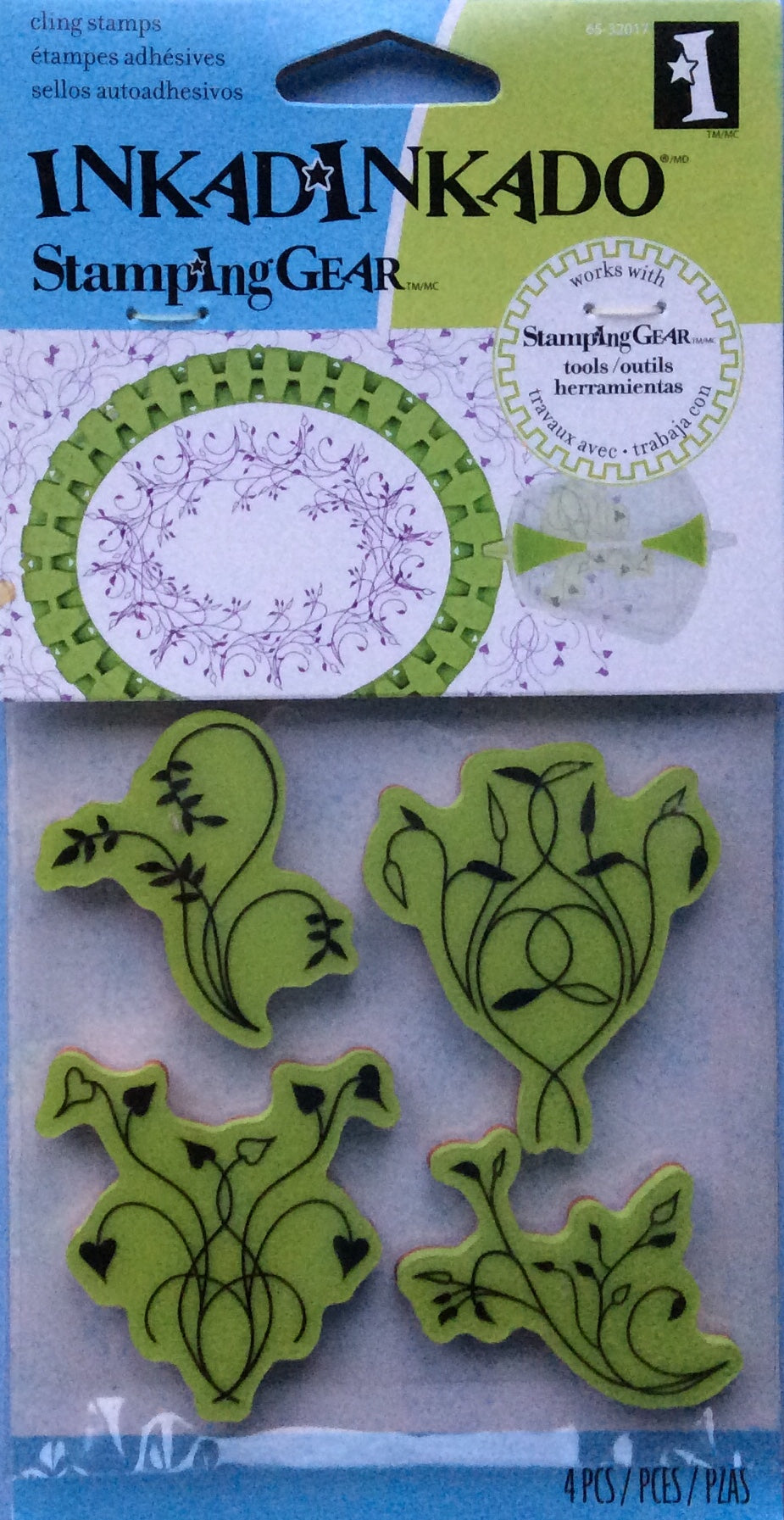 Cling Stamps - Inkadinkado Stamping Gear 4 Piece Rubber Stamp Set - Twisted Vines