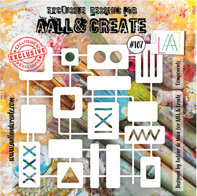 AALL & Create Stencil designed by Autour de Mwa 6”x 6” Components #107