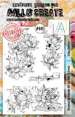 AALL & Create - A5 Clear Stamp Set Designed by Bipasha Bk - Lotus Clusters #441