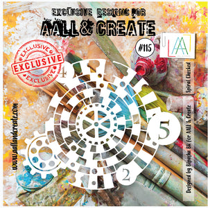 AALL & Create Stencil designed by Bipasha Bk 6”x 6” Spiral Checked #115