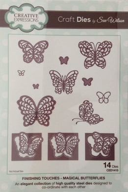 Creative Expressions Craft Dies by Sue Wilson Finishing Touches Magical Butterflies 14 Dies