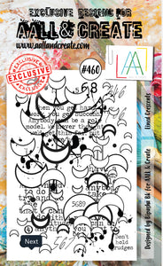 AALL & Create - A6 Clear Stamp Set Designed by Bipasha Bk - Lined Crescents #460