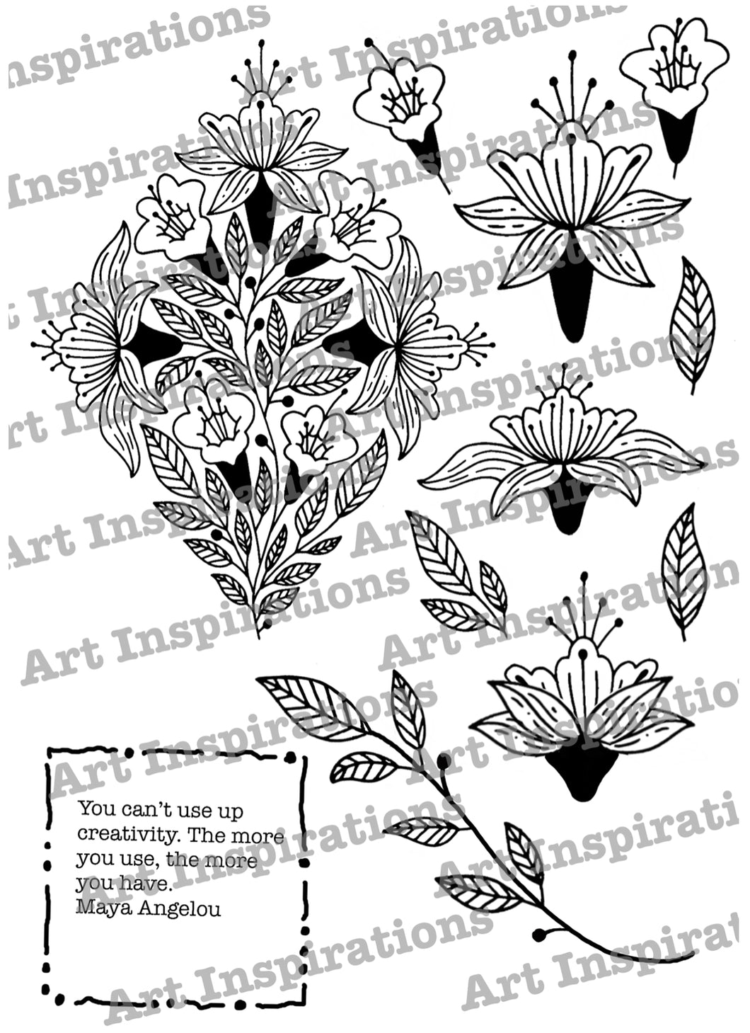 Art Inspirations by Wensdi Made A5 Clear Stamp Sheet - Use Creativity - 12 Stamps