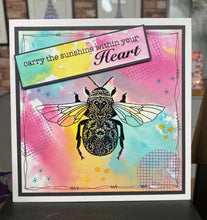 Art Inspirations by Wensdi Made A5 Clear Stamp Sheet - Floral Bee and Beetle - 18 Stamps