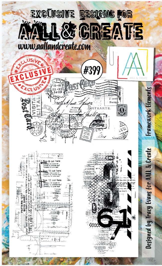 AALL & Create - A6 Clear Stamp Set Designed by Tracy Evans - Framework Elements #399