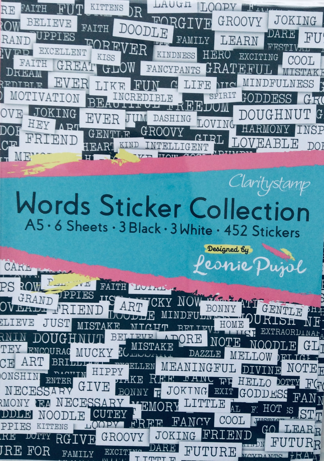 Clarity Words Stickers Collection by Leonie Pujol A5 - pack of 6