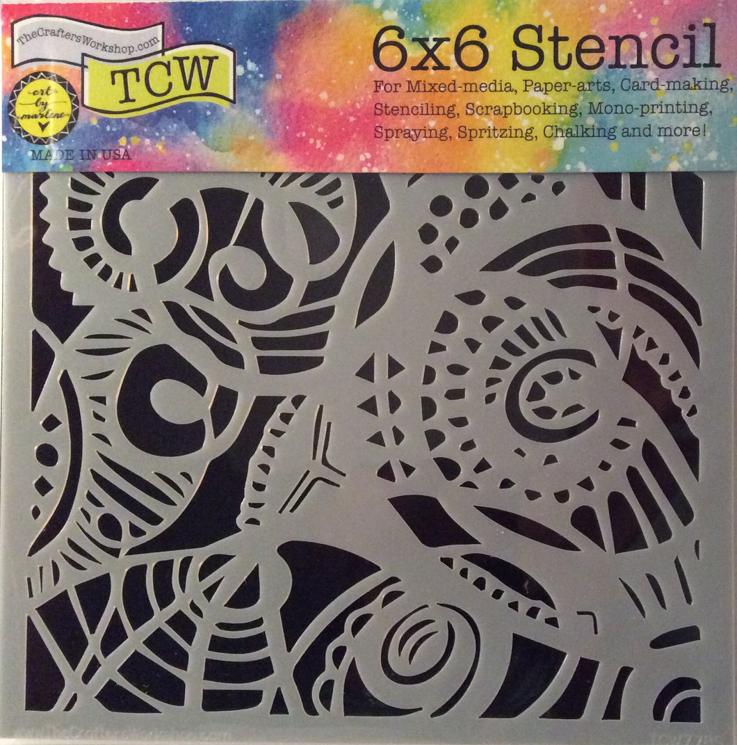 TCW Arts by Marlene Designs - Stencils - Free Swirl 6”x 6”