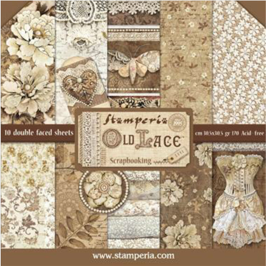 Stamperia Old Lace Scrapbooking 12”x 12” Paper Pad