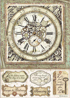 Stamperia - Packed Lady Vagabond Clock with Mechanisms Decoupage Rice Paper A4 DFSA4519