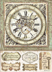 Stamperia - Packed Lady Vagabond Clock with Mechanisms Decoupage Rice Paper A4 DFSA4519