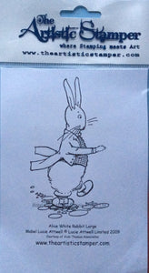 The Artistic Stamper - Alice White Rabbit Large Rubber Stamp