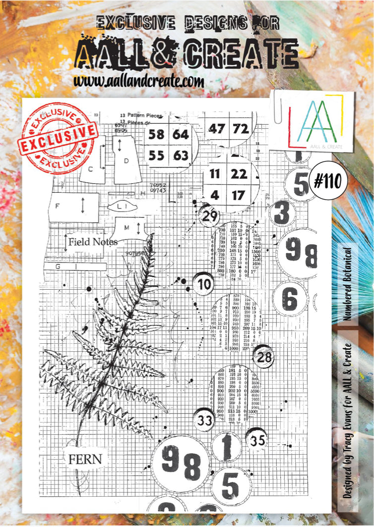 AALL & Create - A4 Clear Stamp Set Designed by Tracy Evans - Numbered Botanical #110
