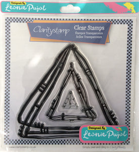 Clarity Stamp Unmounted Clear Stamp Set of 3 Designed by Leonie Pujol-Nested Triangle Scribbles