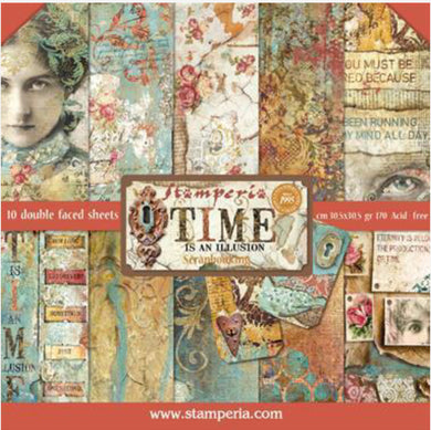 Stamperia Time is an Illusion Scrapbooking 12” x 12” Paper Pad