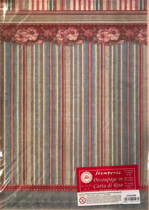 Stamperia Rice Paper decoupage A4 Striped wallpaper DFSA4399