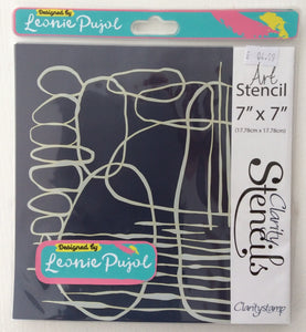 Clarity Art Stencils by Leonie Pujol - Circles Stripes Abstract Art 7”x 7”