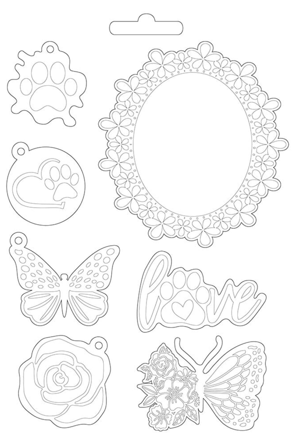 Stamperia Soft Mould A5 - Circle of Love Frame & Butterfly K3PTA572