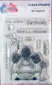 Art Inspirations with Mr Barghest A7 Stamp Set - Yeah Birthday - 9 Stamps