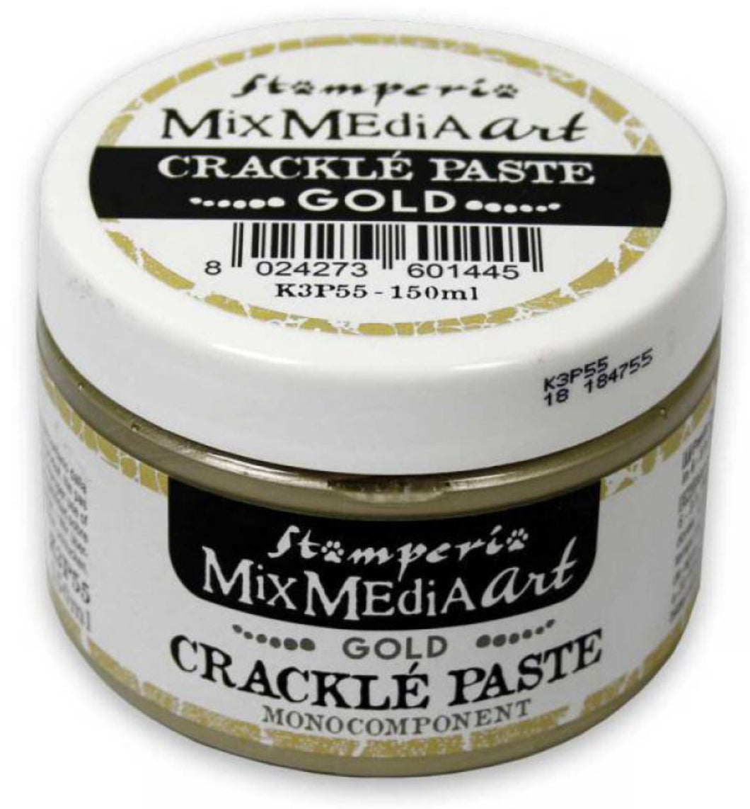 Stamperia Mix Media Art Crackle Paste - Gold - Monocomponent 150ml K3P55