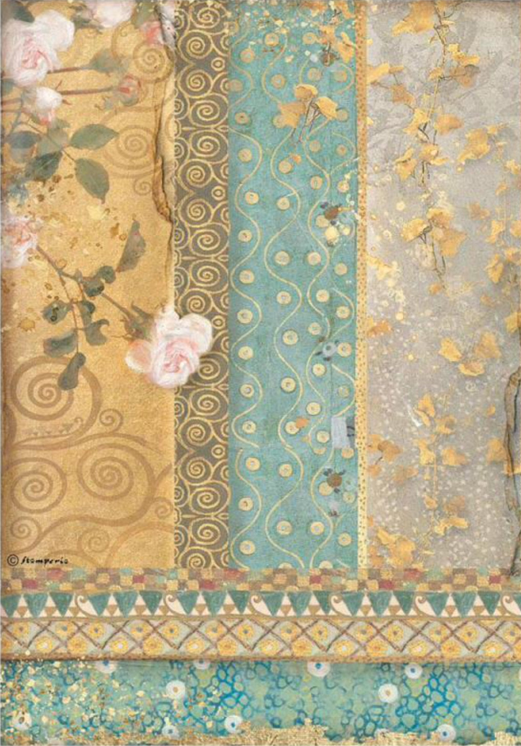 Stamperia - Klimt Gold Ornaments - Decoupage Rice Paper A4 - DFSA4638