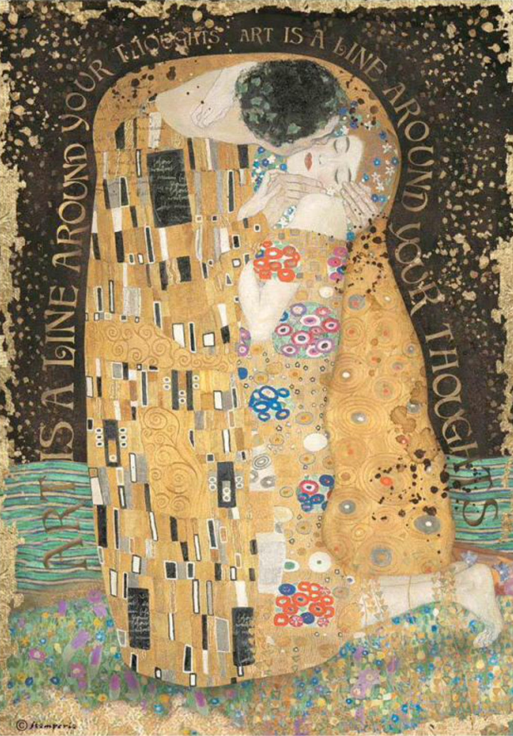 Stamperia - Klimt the Kiss - Decoupage Rice Paper A4 - DFSA4637