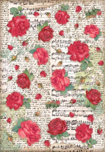 Stamperia - Desire Red Roses - Decoupage Rice Paper A4 - DFSA4720