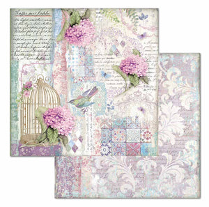 Stamperia Scrapbooking 12” x 12” Paper Pad - Hortensia - 10 Double Faced Sheets - SBBL72