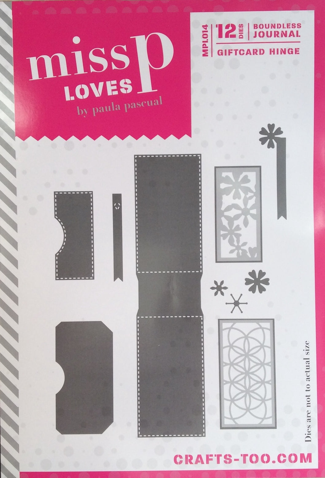 Miss P Loves Die Set Designed by Paula Pascual - Boundless Journal - Giftcard Hinge - 6 Dies