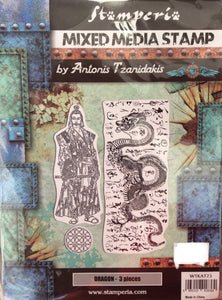 Stamperia Mixed Media Stamp Set by Antonis Tzanidakis - Dragon WTKAT23 - 15cm x 20cm
