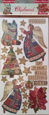 Stamperia Chipboard Christmas Patchwork - 25 Adhesive pieces DFLCB35