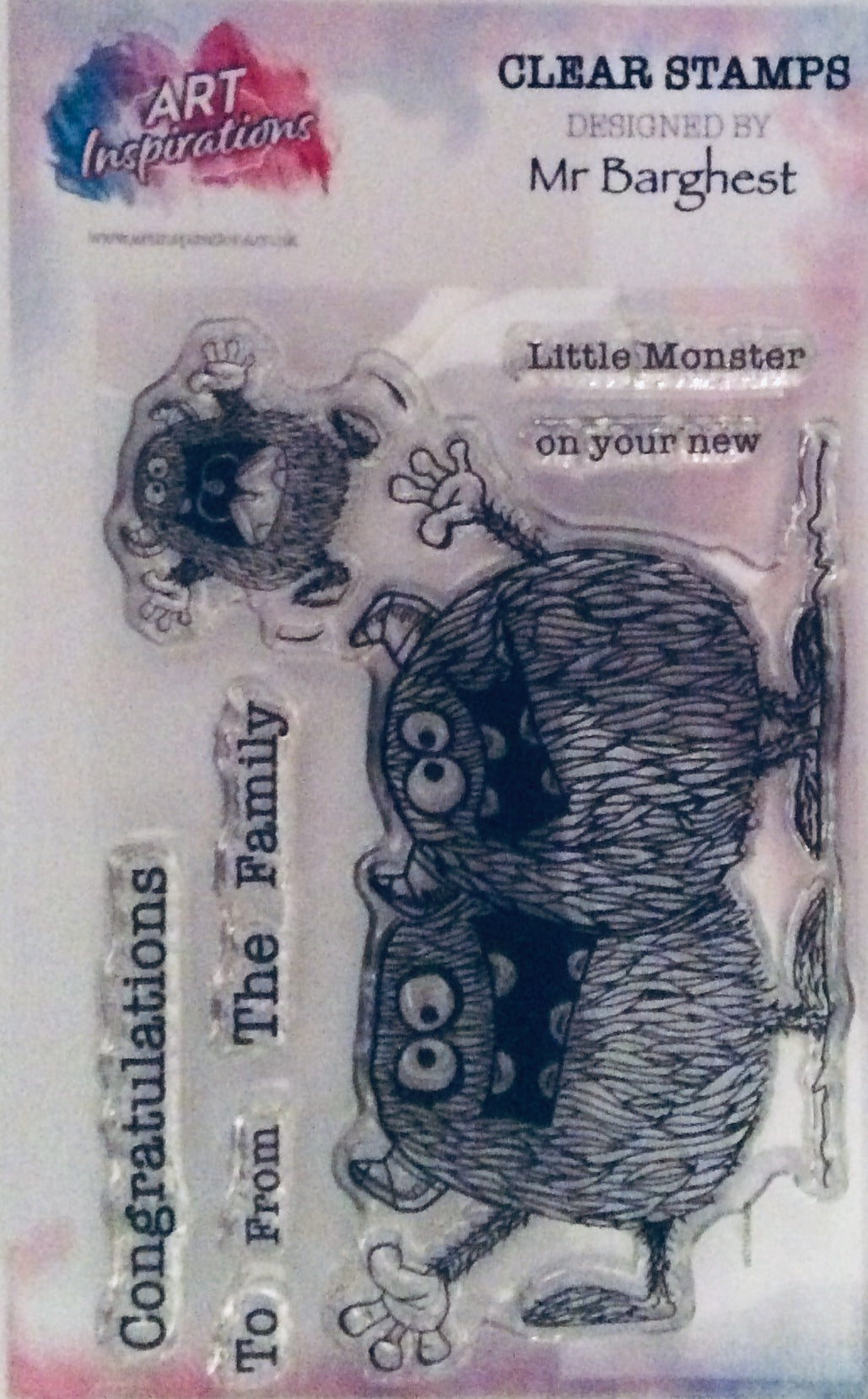 Art Inspirations with Mr Barghest A7 Stamp Set - New Little Monster