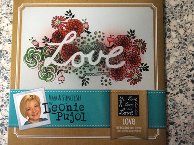 Crafters Companion Mask & Stencil Set by Leonie Pujol - Love
