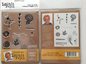 Crafters Companion Photopolymer Stamp Set Designed by Leonie Pujol A6 - Feathery Flourish
